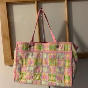 RED reversible tote /  bag